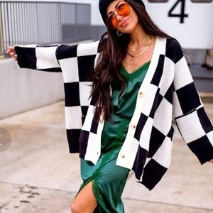 LaLa Love You Checkerboard Sweater